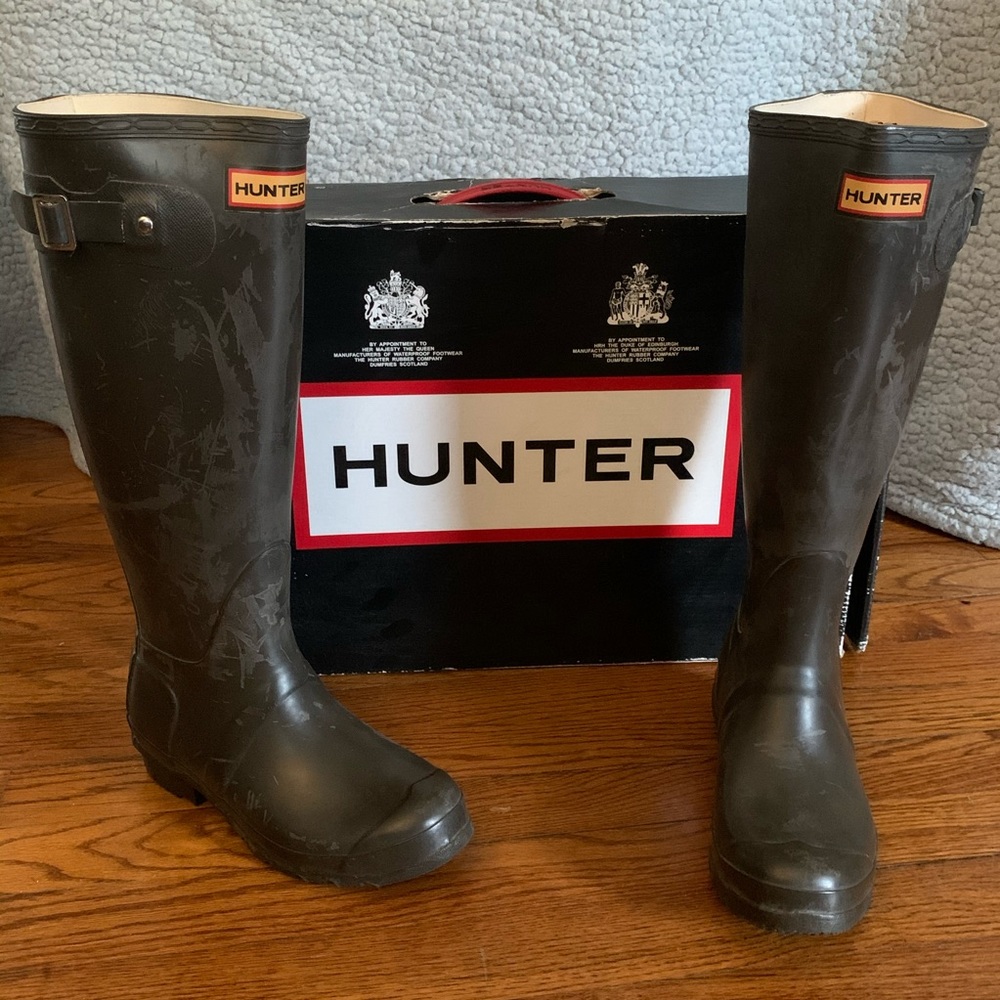HUNTER Original Boots - Black/Grey Matte Wash